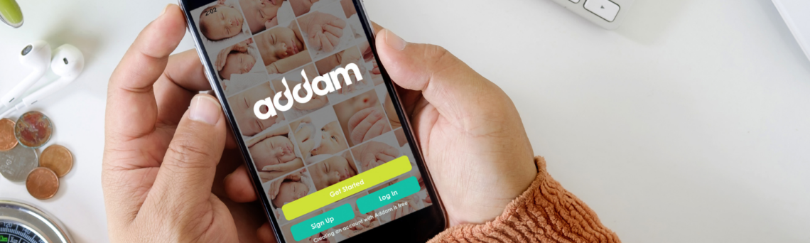 Mobile-phone-featuring-Addam-Donor-Bank-App-Home-Page-1540